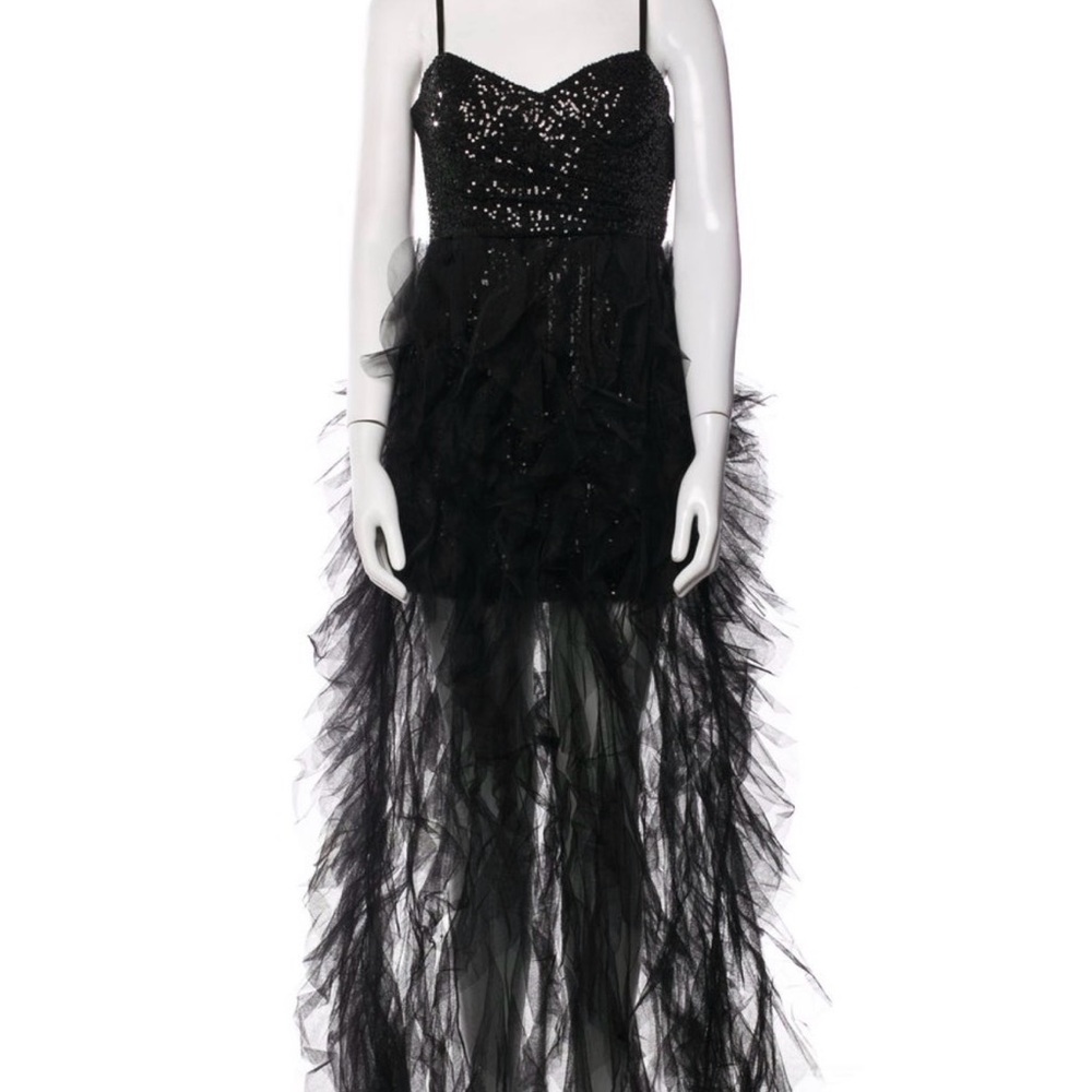 Mac Duggal Black Sequin Evening Gown